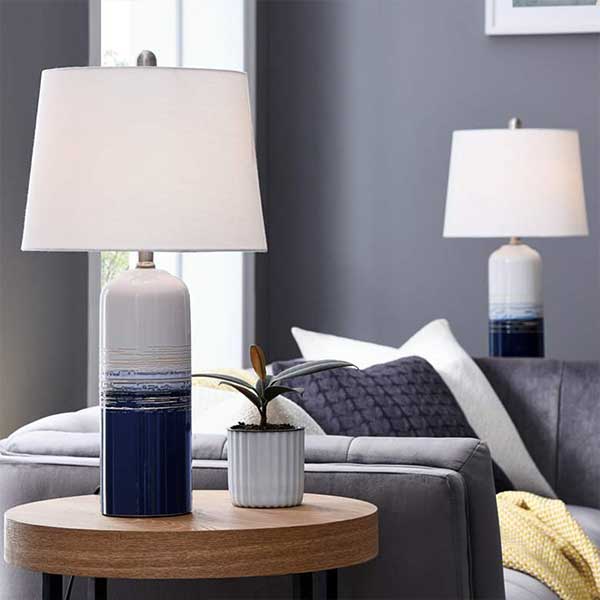 Lite Source Heaton 24 1/4" Blue White Ceramic Table Lamps Set of 2
