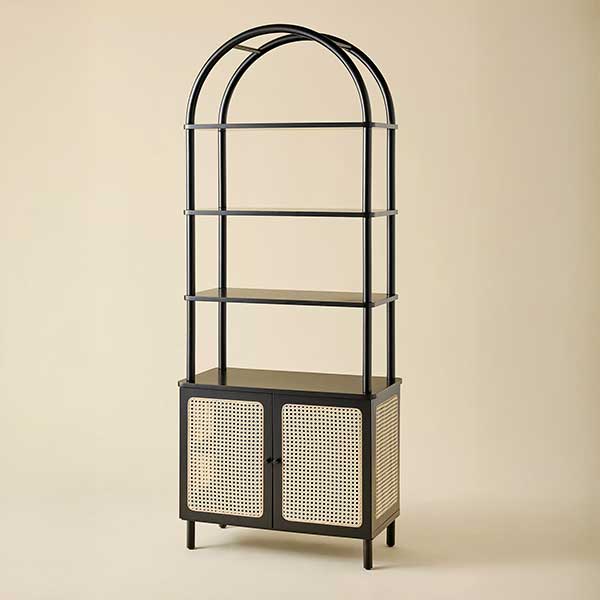 Liv Cane Paned Arch Storage Cabinet