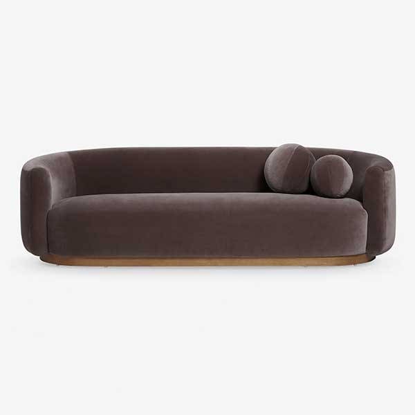 Lowry Sofa - modern curved velvet couch