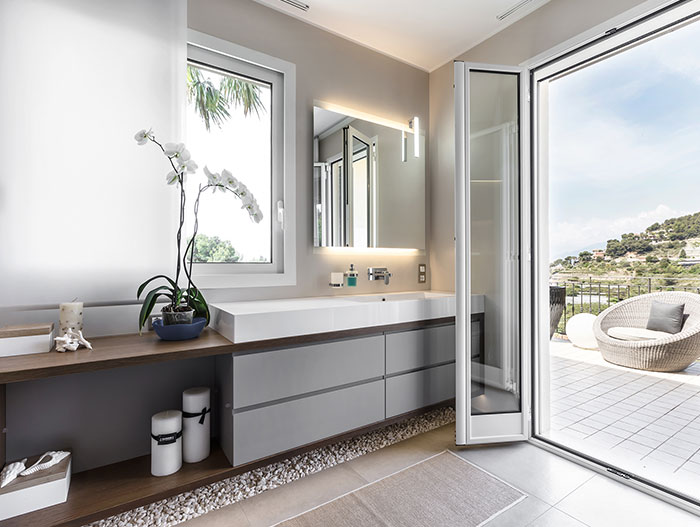 Luxurious bathroom in stylish villa in Bordighera, Italy - interior design by NG-Studio