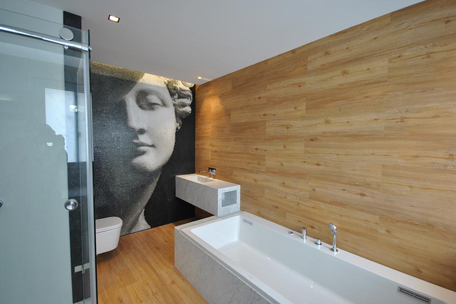 Luxurious bathroom in detached villa  located in Malta, design by MJMDA