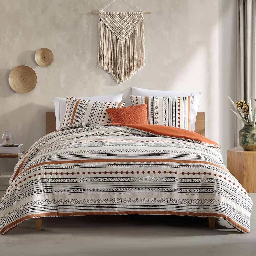 Luxury 4-piece Printed Comforter Set for sale - available in Queen and King sizes; Set includes: 1 comforter, 2 pillow shams, 1 decorative pillow