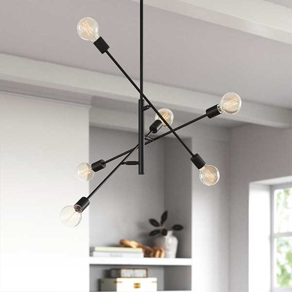 Mardiros 6 Light Metal Dimmable Sputnik Chandelier
