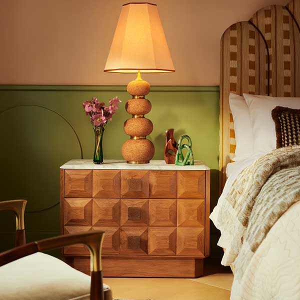 Marius Bedside Table, Large, Arabescato Corchia Marble