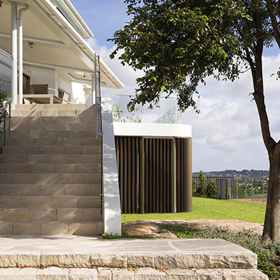 Martello Towerr House by Luigi Rosselli Architects - great outdoor area leading to lounge