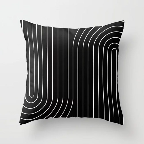 Minimal Line Curvature Throw Pillow