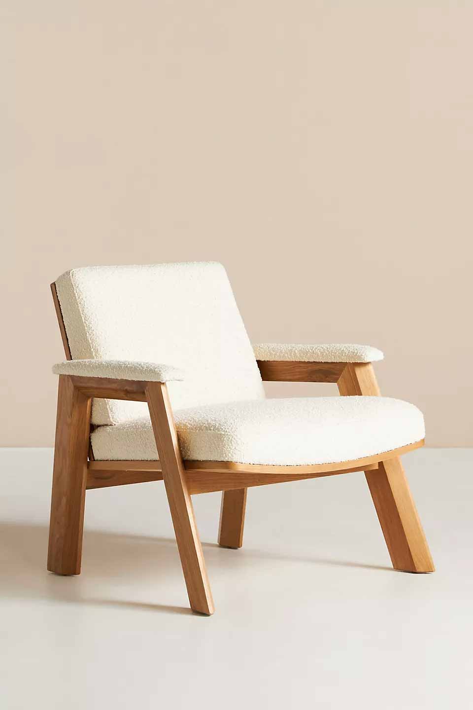 Ivory Boucle Accent Chair