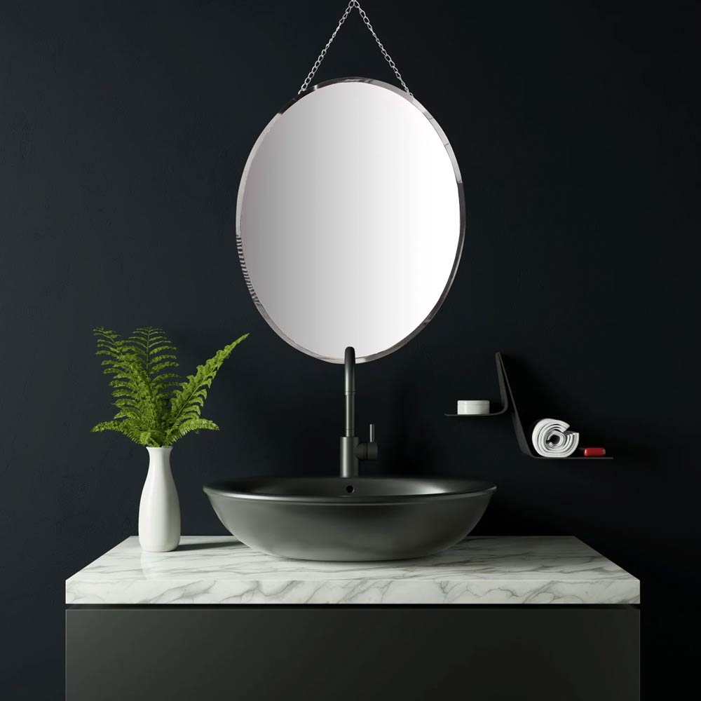 Modern Accent Mirror Perfect For Small Bathroom or Powder Room