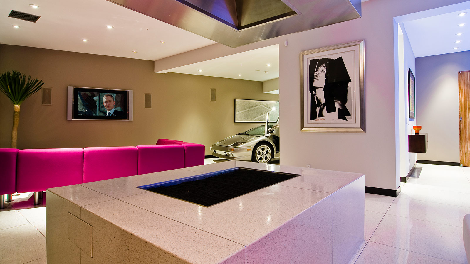 A modern Hollywood Hills bachelor pad with indoor car park