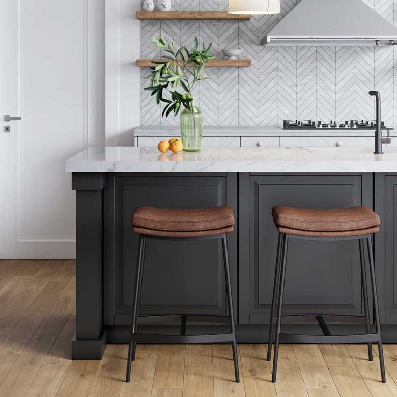 Modern backless leather counter stools for sale