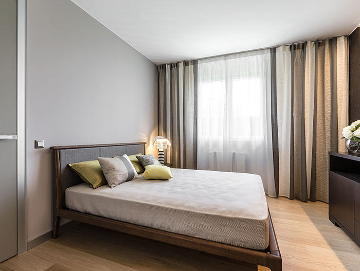 Modern bedroom design in beautiful Italian villa in Bordighera by NG-Studio