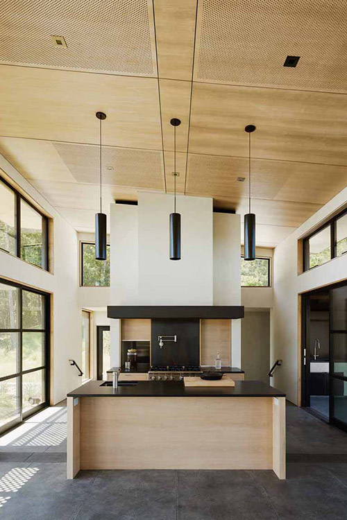 Modern kitchen design idea in amazing California wine country residence for a luxurious indoor-outdoor lifestyle by Feldman Architecture