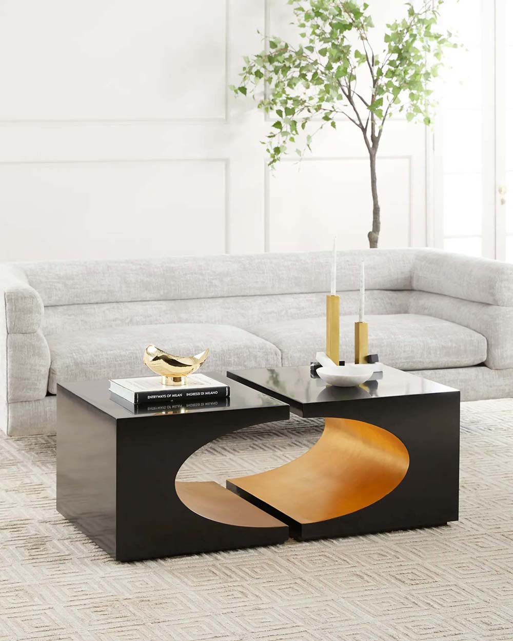 Modern two-piece cocktail table