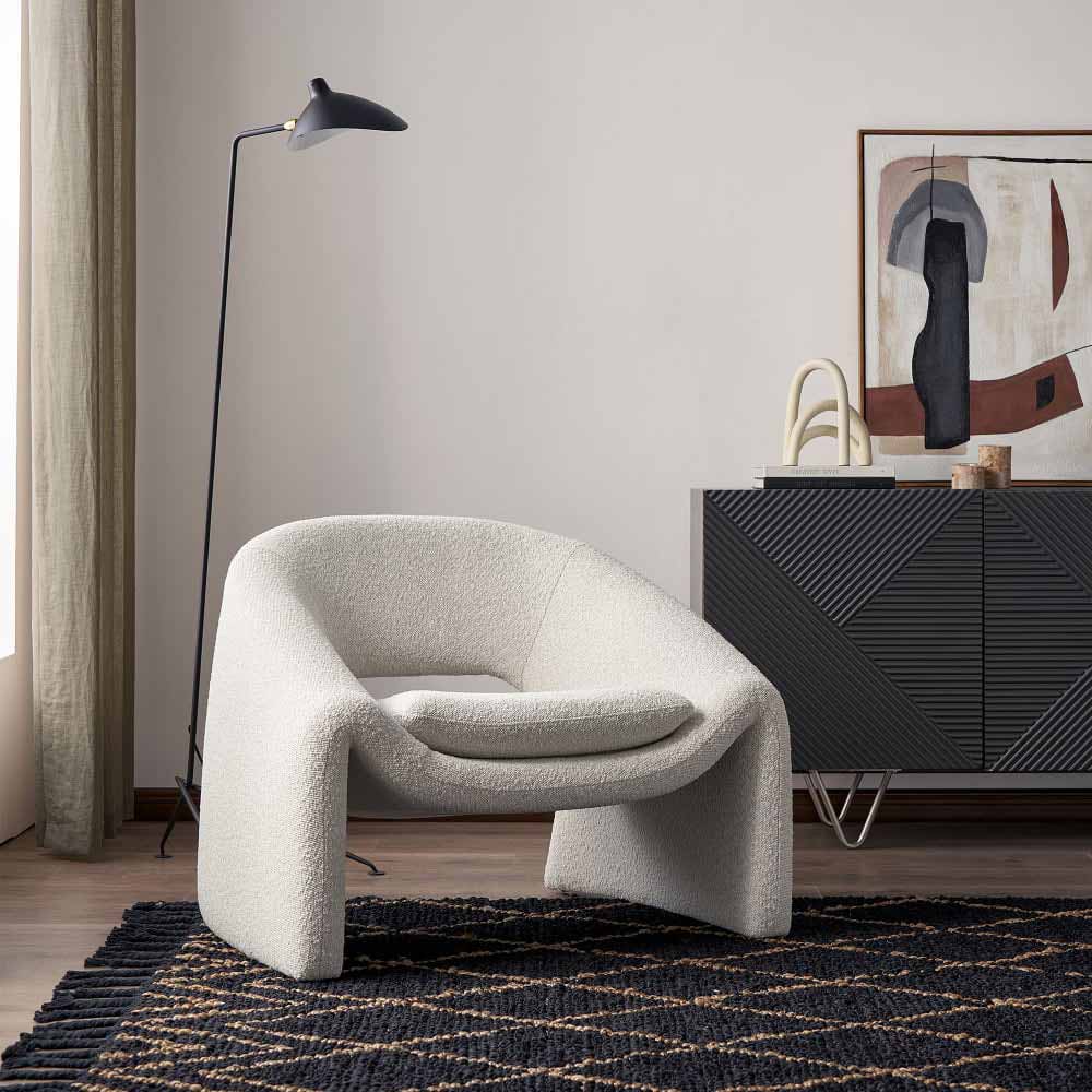 Modern & comfortable boucle chair | stylish boucle armchair