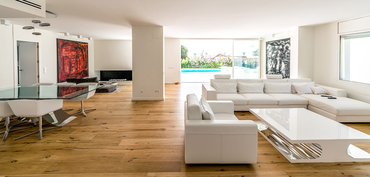 Modern interior design, open plan floor in newly renovated house near Barcelona by 08023 Architects