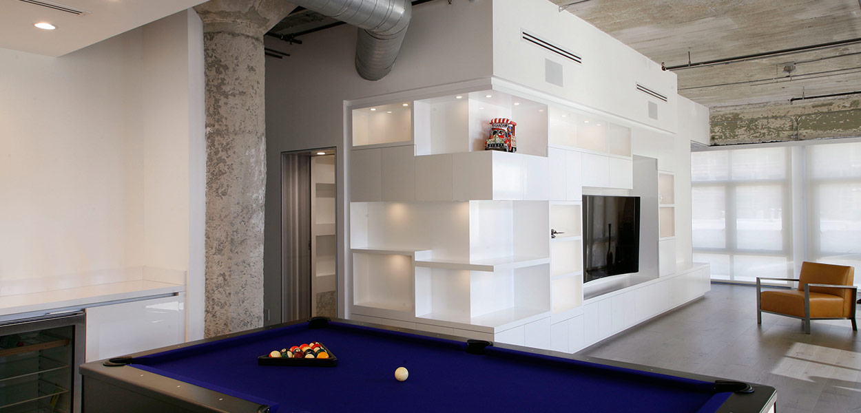 Modern interior design twin loft in downtown Los Angeles
