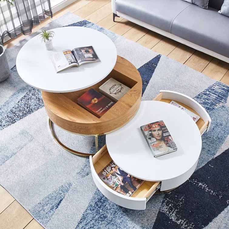 Modern round nested coffee tables - perfect for modern or contemporary living rooms