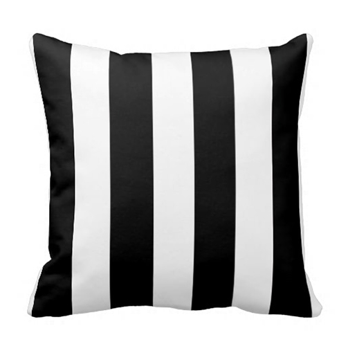 Modern Black White Stripes Pattern Pillow