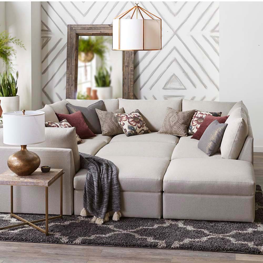 Modular 9-Piece Pit Sectional Sofa perfect for the living room or family room - Beckham Pit Sectional by Bassett Furniture