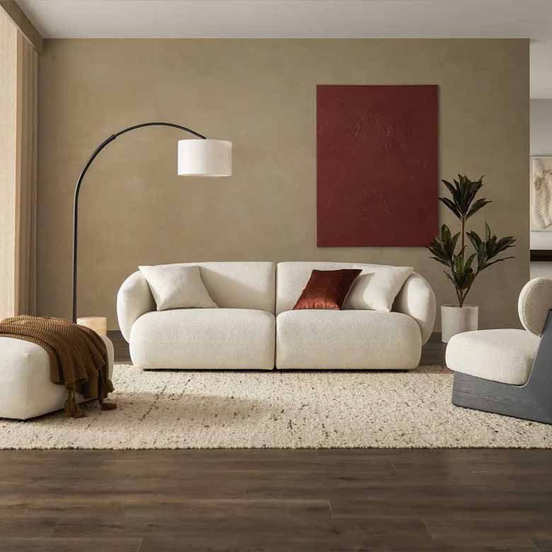 Modular boucle sofa