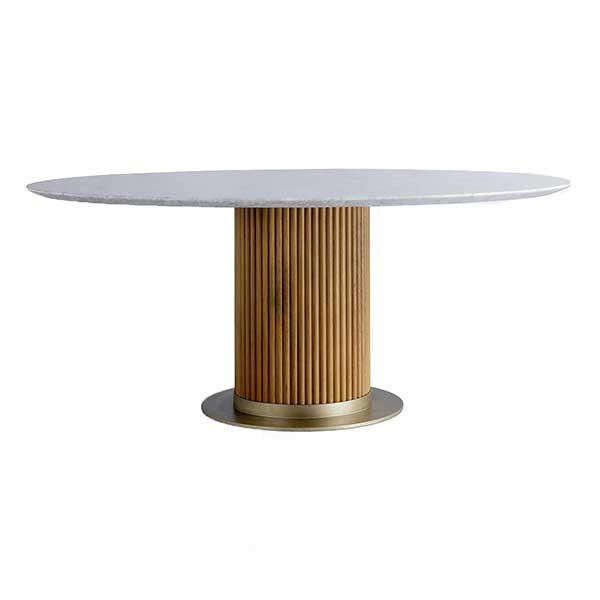 Murcell Oval Dining Table, Carrara Marble