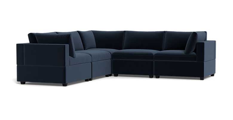 Custom-made navy corner sectional