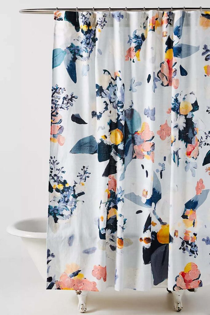 Organic Cotton Shower Curtain | Colorful Shower Curtain for a Modern Bathroom
