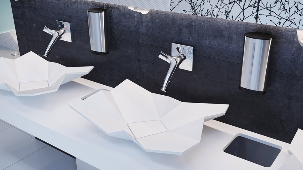 Origami sink by eumar unique bathroom sink