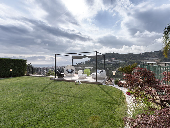 Spectacular outdoor lounge area -  stylish villa in Bordighera, Italy with amazing views designed by NG-Studio