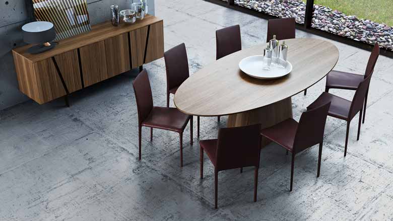 Modern oval dining table for eight people