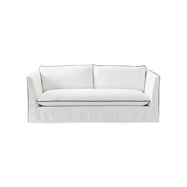 Paros Sofa with Mediterranean Blue Rope Trim - Slipcovered