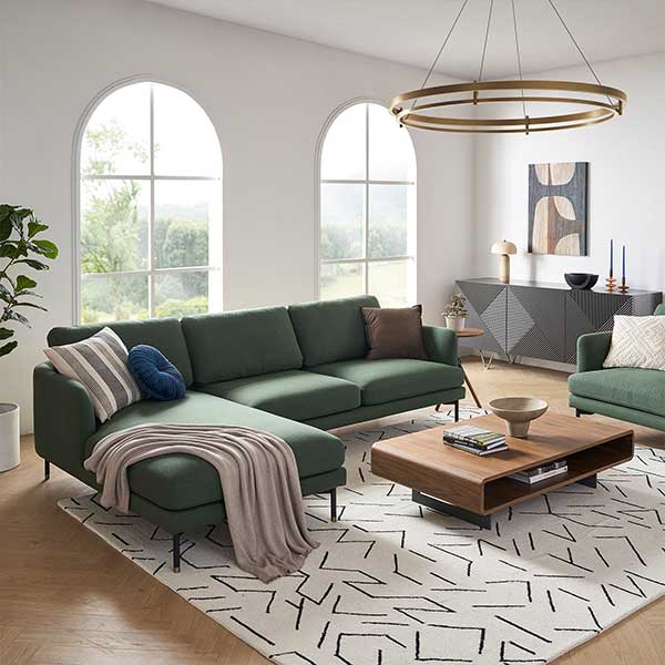 Pebble Chaise Sectional Sofa