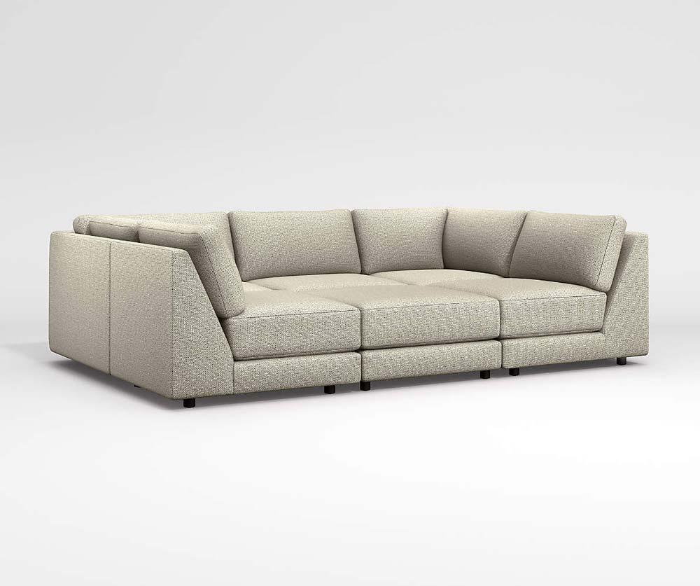 Peyton 6-Piece Pit Sectional / 6-Piece – Armless Chair + Corner + Armless Chair + Corner + Armless Chair + Ottoman