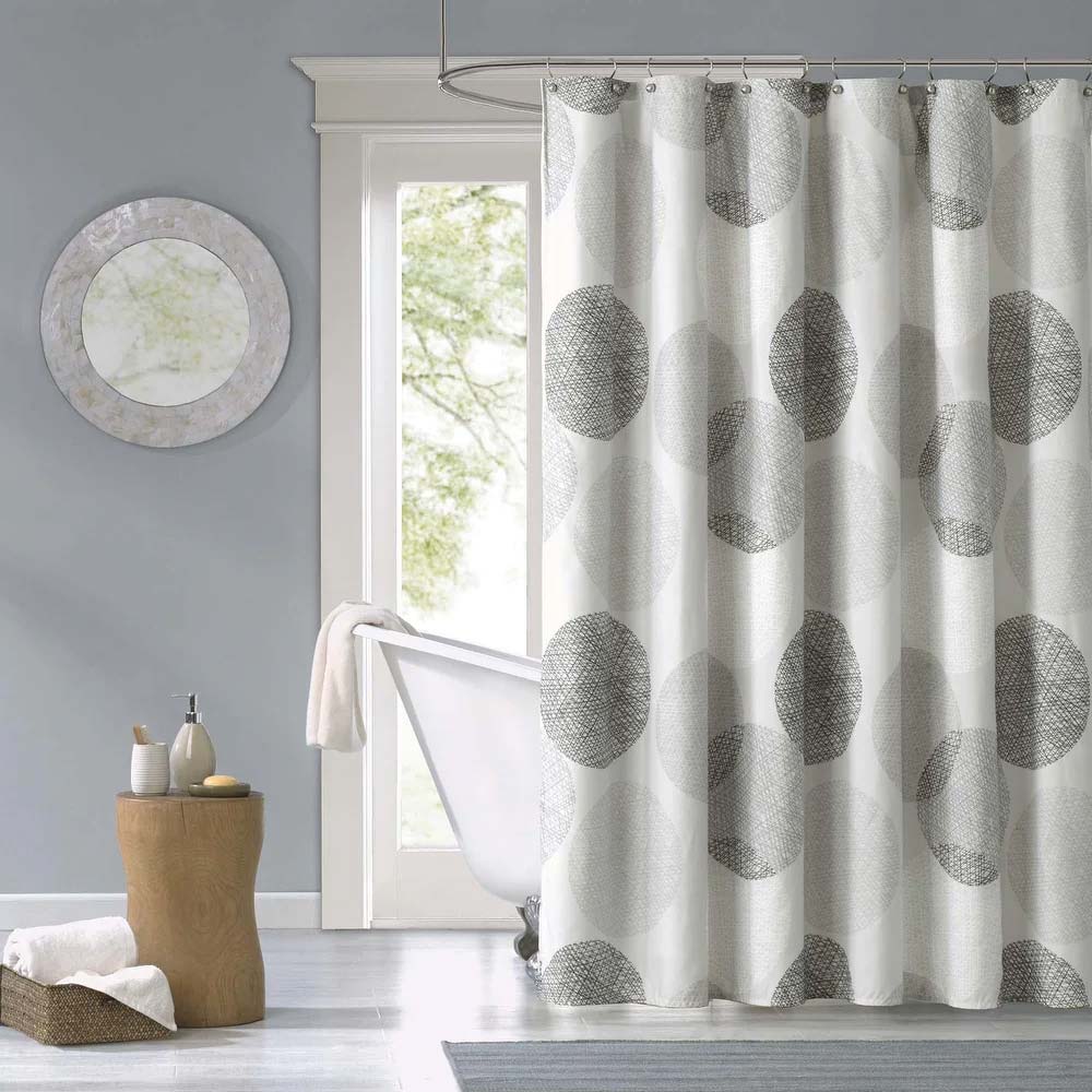 Gray 72x72 inches Modern Shower Curtain Machine Washable 