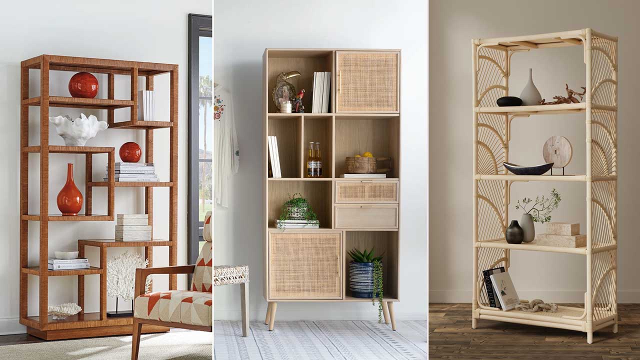 Rattan bookshelves and bookcases you can buy