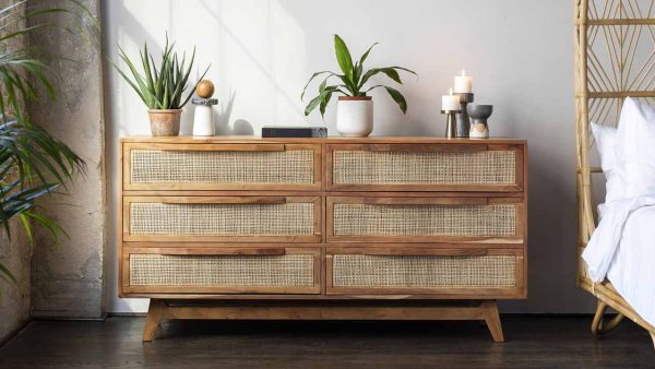 Rattan dressers you can buy for a boho bedroom