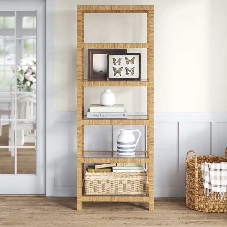 Rattan Etagere Bookcase