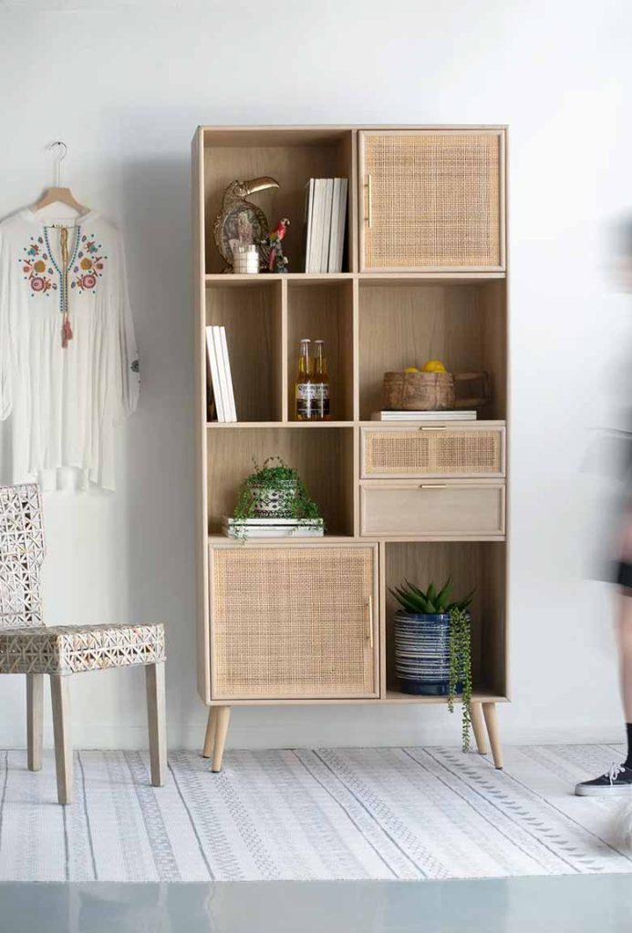 15 Rattan Bookshelves and Bookcases That Add Boho Charm to Any Space