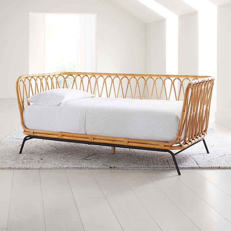 Rattan twin daybed for kids' room
