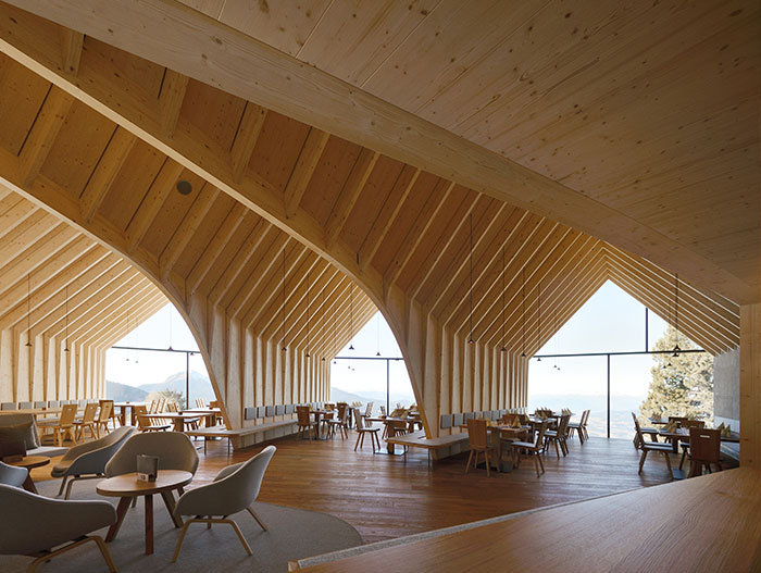 Oberholz Mountain Hut by Peter Pichler Architects:  This beautiful restaurant located in the Italian Alps offers great food and stunning mountain views