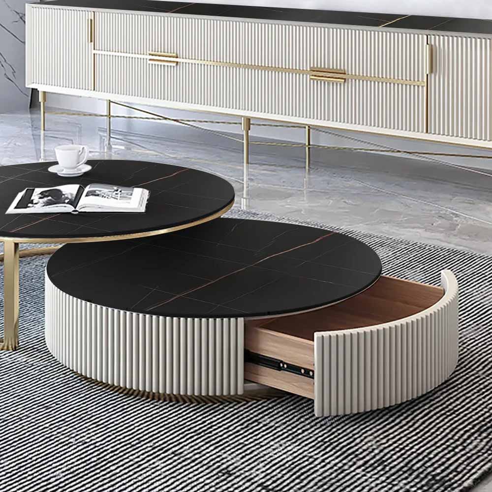 Nested coffee tables with storage for sale