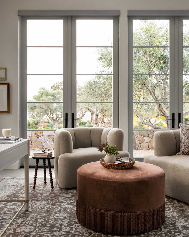 Round Velvet Ottoman Coffee Table