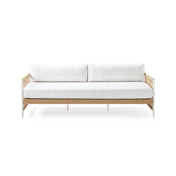 Salt Creek Sofa - Light Dune - performance rope hand-looped in a crisscross pattern over a rustproof, powder-coated aluminum frame