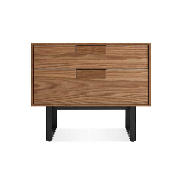 Series 11 Walnut Nightstand with Black Legs