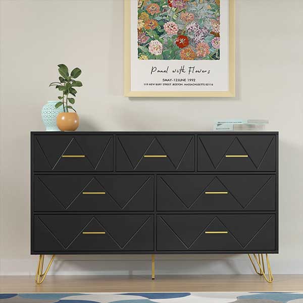 Shanen Black 7-Drawer Dresser