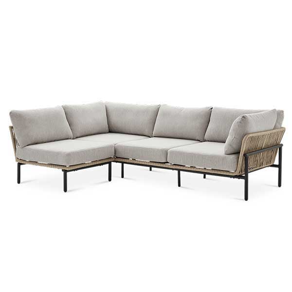 Sierra Outdoor Patio Sectional Couch - L-shape outdoor rattan sectional sofa for four people