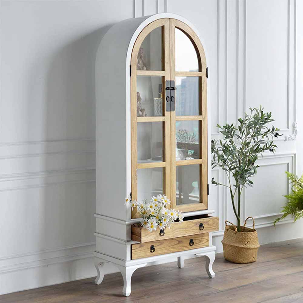 Small arched cabinet - in white and black for dining and living room