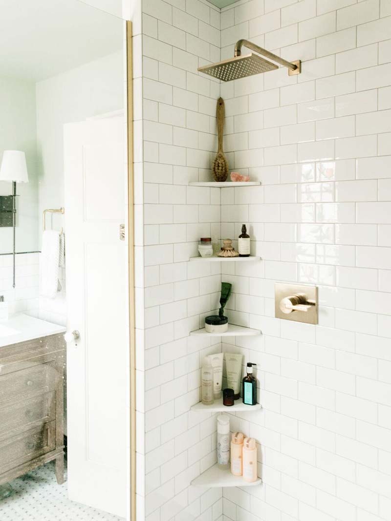 Shower shelves allows you to unclutter your bathroom