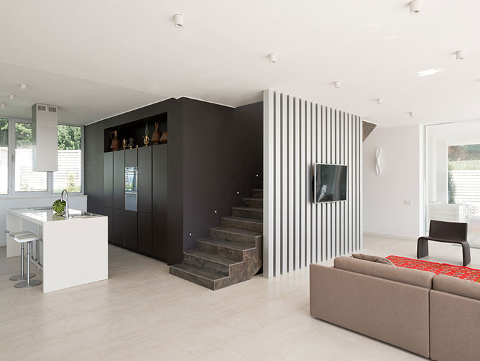 Sochi villa - modern open plan kitchen and living area