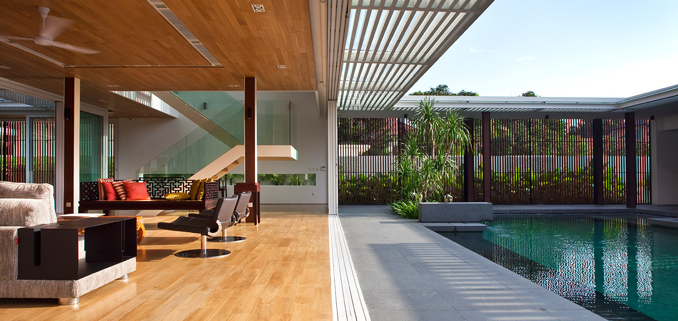 Spacious contemporary house in Singapore designed for an indoor-outdoor lifestyle